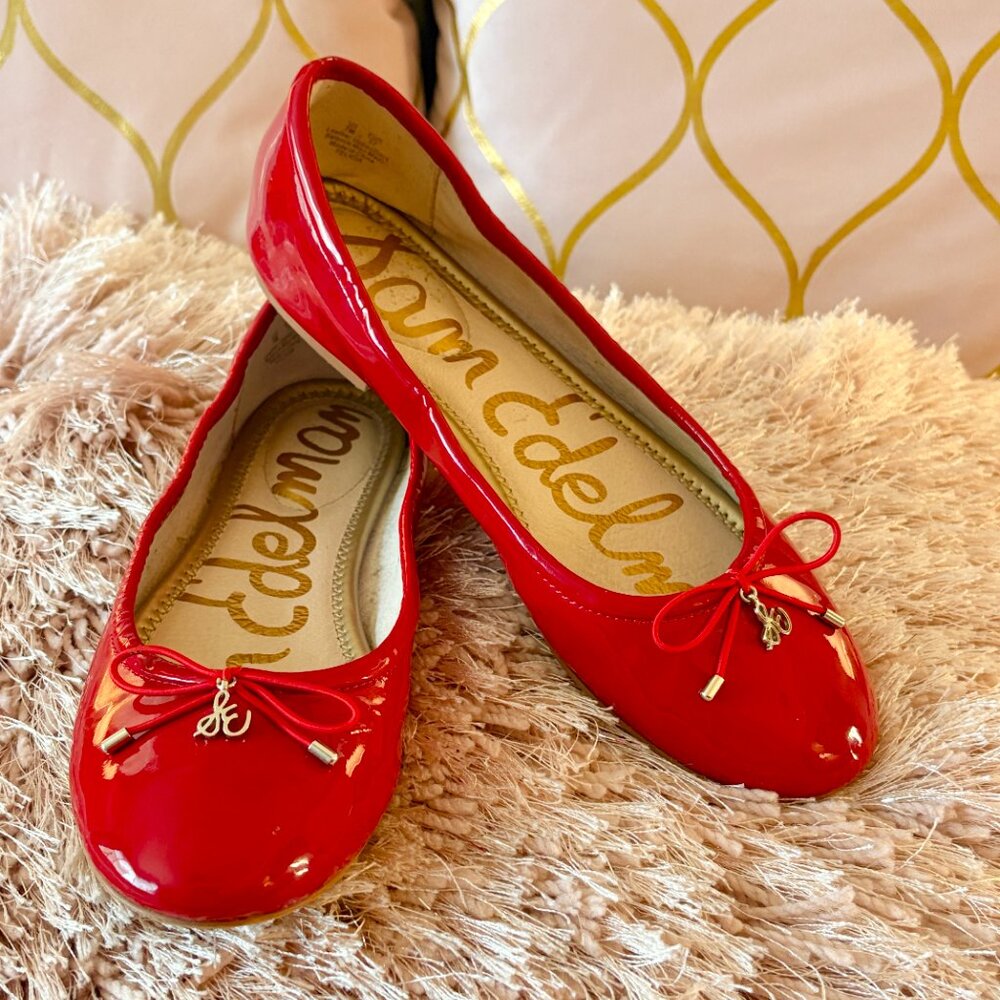 Sam Edelman Red Patent Leather Ballet Flats with charm Ballet Flats Size 7